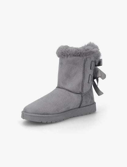 Bottines fourrées à noeuds - Gris - 4