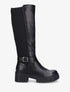 Bottes bimatière à talon - Noir - 1