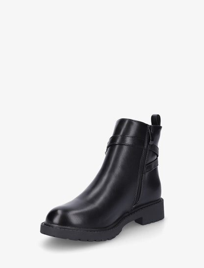 Bottines unies en simili - Noir - 3