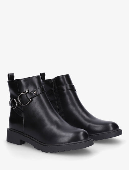 Bottines unies en simili - Noir - 4