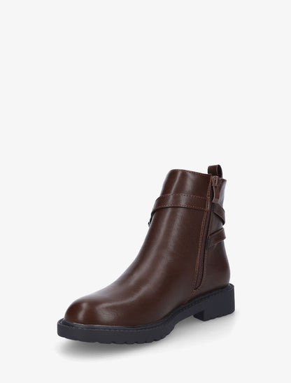 Bottines unies en simili - Marron - 3