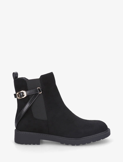 Bottines élastiquées en suédine - Noir - 5