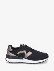 Sneakers bicolore en simili - Noir - 5