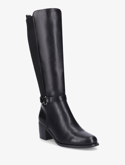 Bottes en simili et maille - Noir - 2