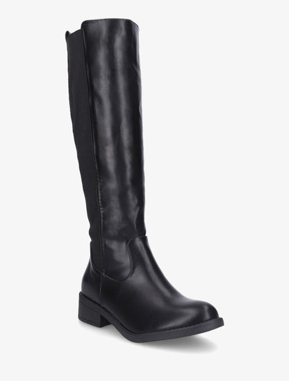Bottes style cavalière en simili - Noir - 2