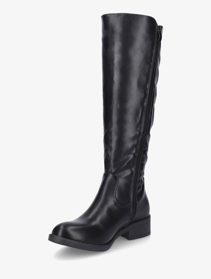 Bottes style cavalière en simili - Noir - 3