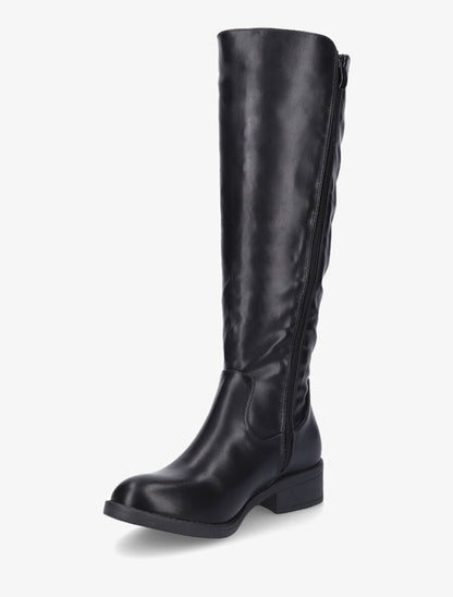 Bottes style cavalière en simili - Noir - 3