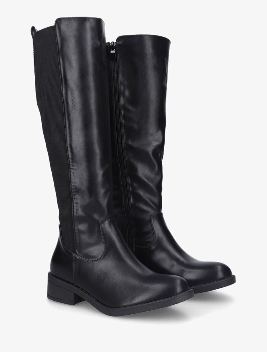 Bottes style cavalière en simili - Noir - 4