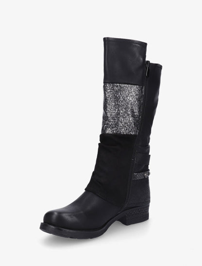 Bottines montantes multi textures - Noir - 3