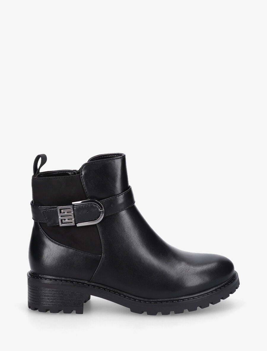Bottines plates à semelle crantée - Noir - 1