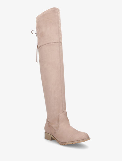 Cuissardes en suédine à cordon de serrage - Beige - 2