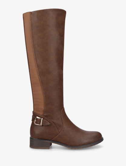 Bottes plates en simili - Camel - 1