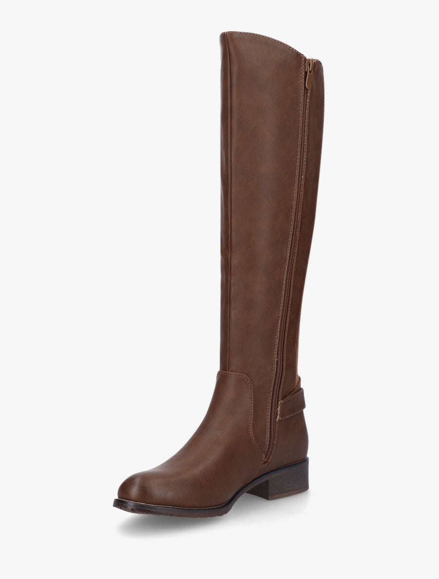 Bottes plates en simili - Camel - 3