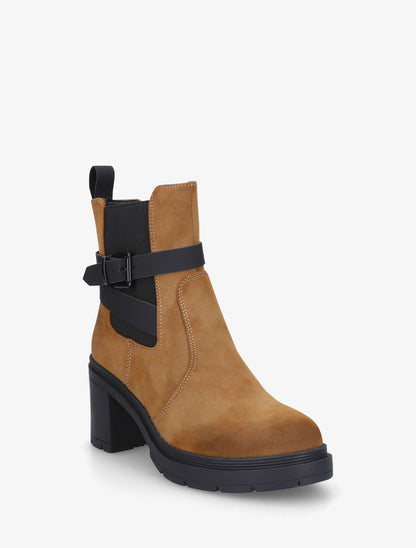 Bottines montantes en suédine - Camel - 2