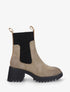 Bottines montantes à semelle crantée - Taupe - 1