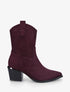 Bottines style santiag en suédine - Violine - 1