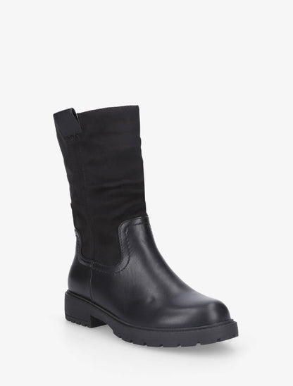 Bottines unies bi-matière - Noir - 2