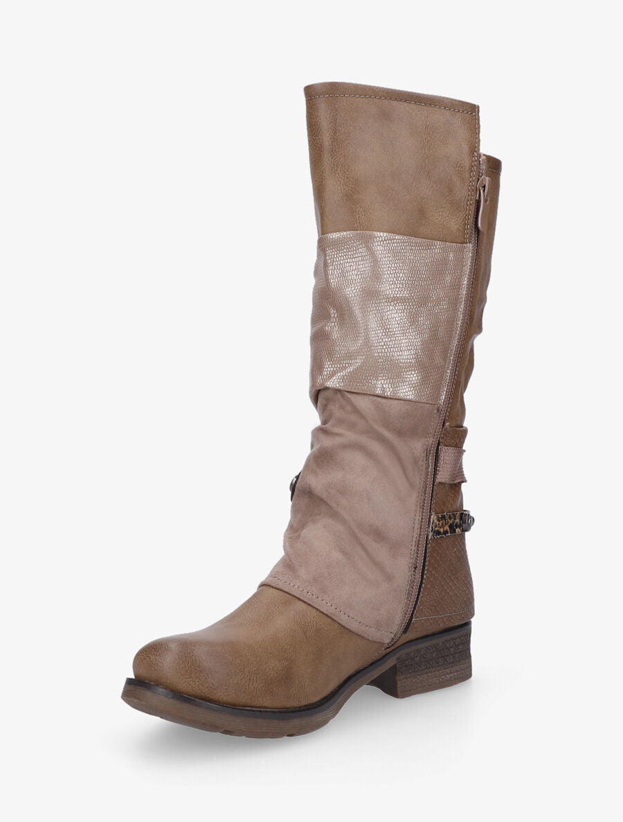 Bottes plates fantaisies à sangles - Taupe - 3