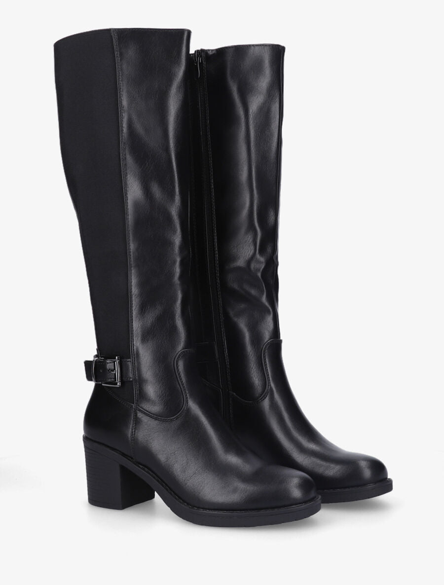 Bottes basiques en simili - Noir - 4