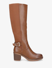 Bottes basiques en simili - Camel - 1