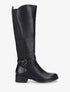 Bottes élastiquées en simili - Noir - 1