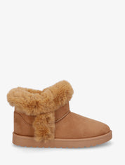 Low boots fourrées et fourrure synthétique - Camel - 5