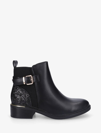 Bottines à contrefort pailleté et sanglé - Noir - 2