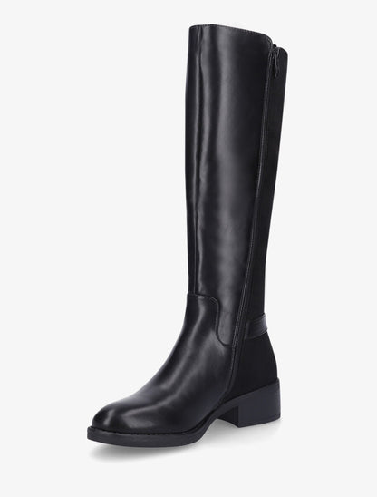 Bottes style cavalière bi-matière à zip - Noir - 3