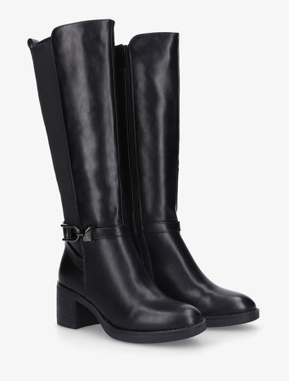 Bottes élastiquées sanglé - Noir - 4
