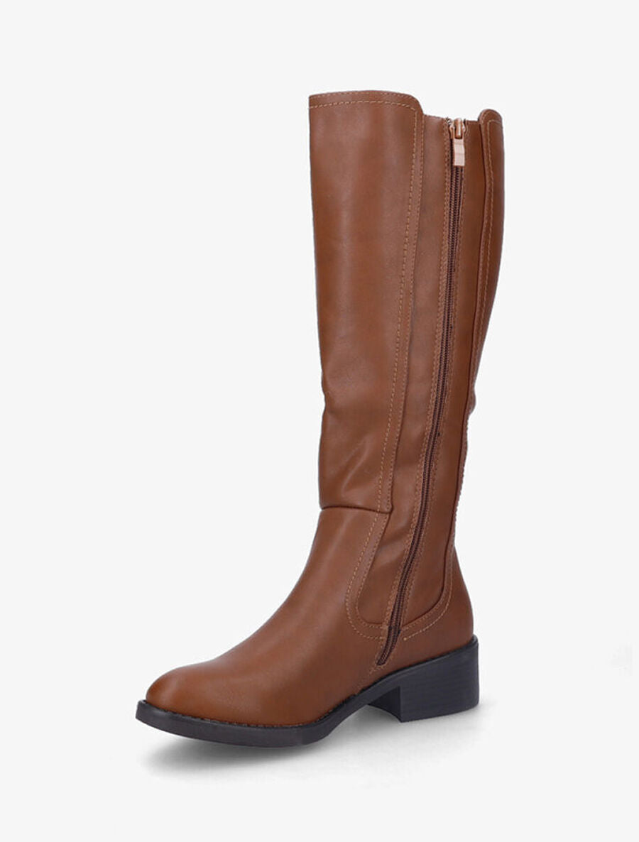 Bottes cavalières élastiquées - Camel - 2