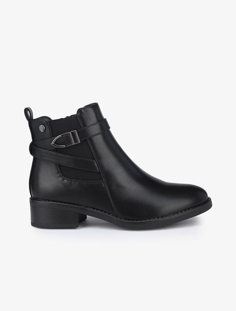 Bottines à sangle stylisée - Noir - 2