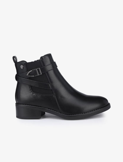 Bottines à sangle stylisée - Noir - 2