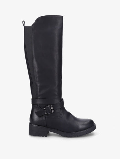 Bottes cavalières élastiquées à brides - Noir - 1