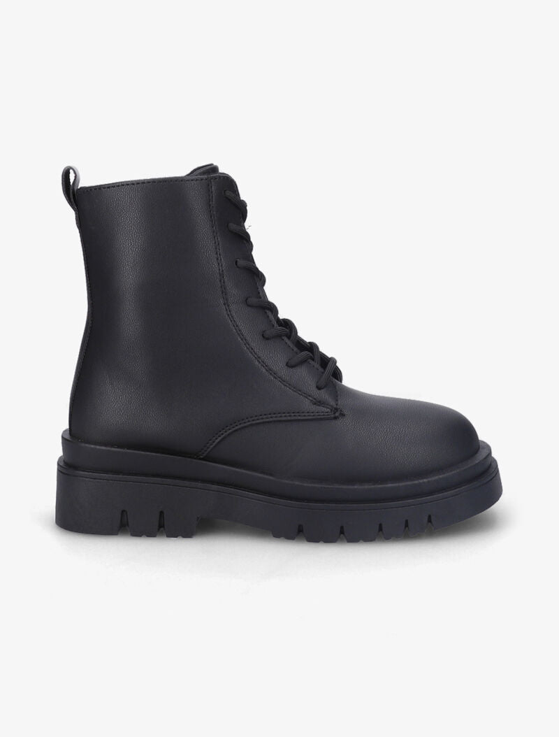 Boots en simili à lacets - Noir - 5