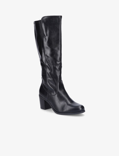 Bottes à talons en simili - Noir - 2