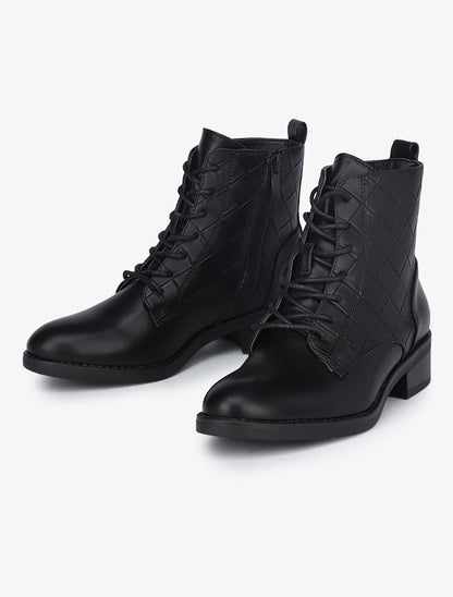 Bottines à motifs texturés - Noir - 1