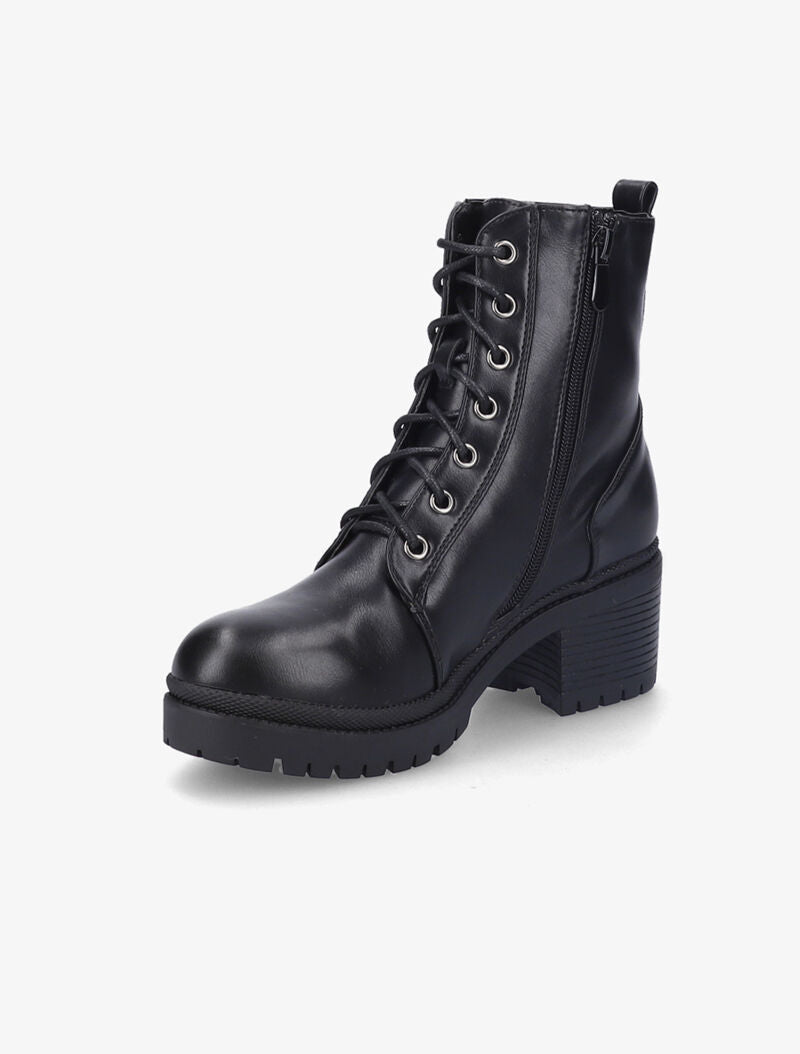Bottines montantes à talon bloc - Noir - 3