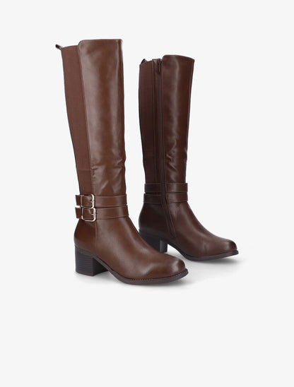 Bottes cavalières à talon - Marron - 6