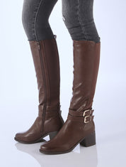 Bottes cavalières à talon - Marron - 1