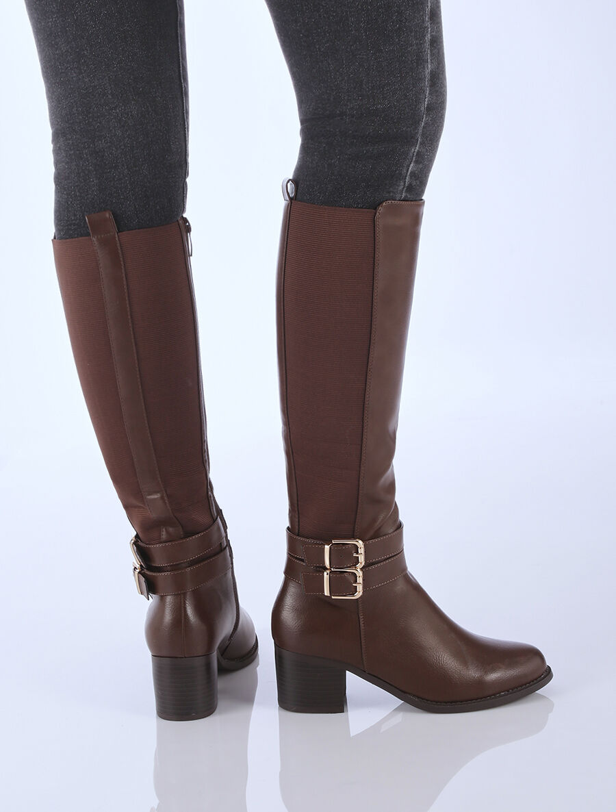 Bottes cavalières à talon - Marron - 2