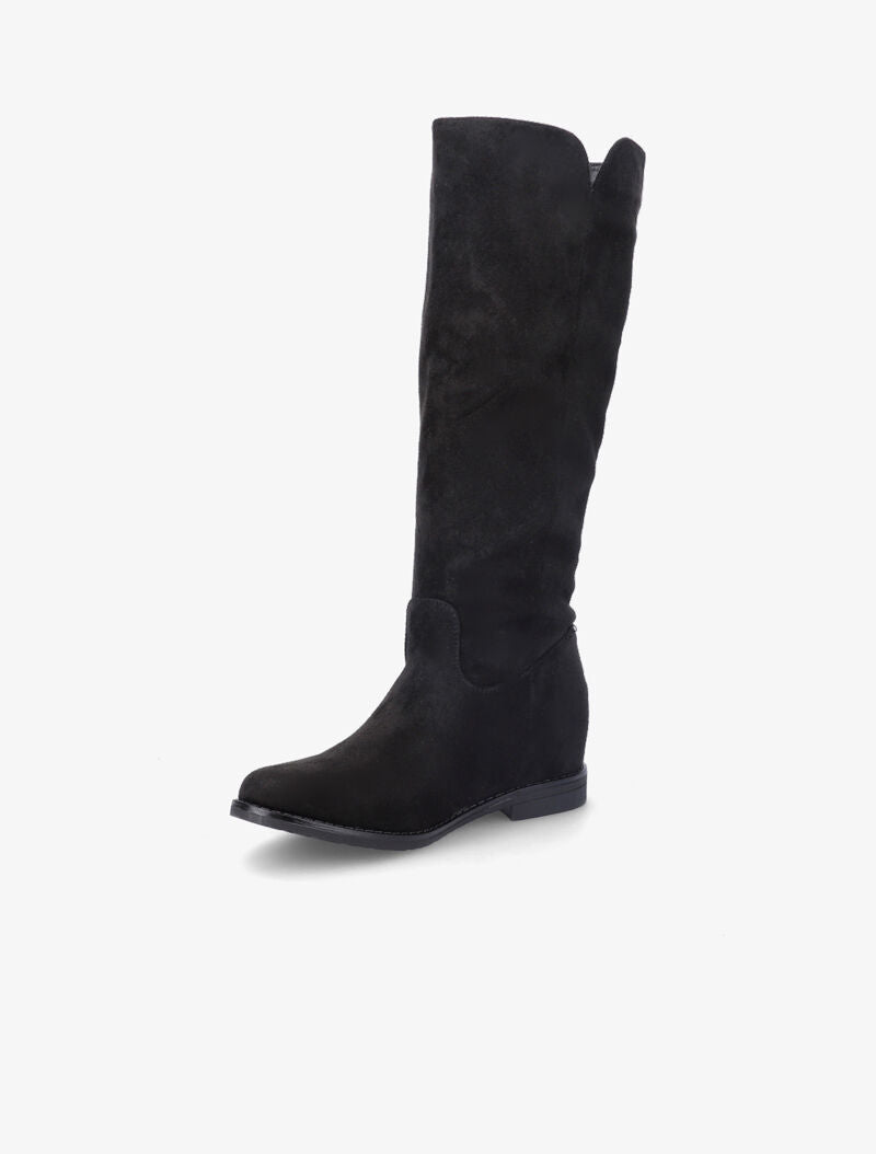 Bottes plates en suédine - Noir - 3