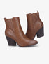 Bottines à talon style santiag - Camel - 1