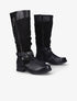 Bottes en simili et suédine effet tressé - Noir - 5
