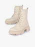 Boots montantes à gros crans et lacets - Beige - 1