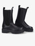 Bottines unies à côté en tissu élastiqué côtelé - Noir - 1