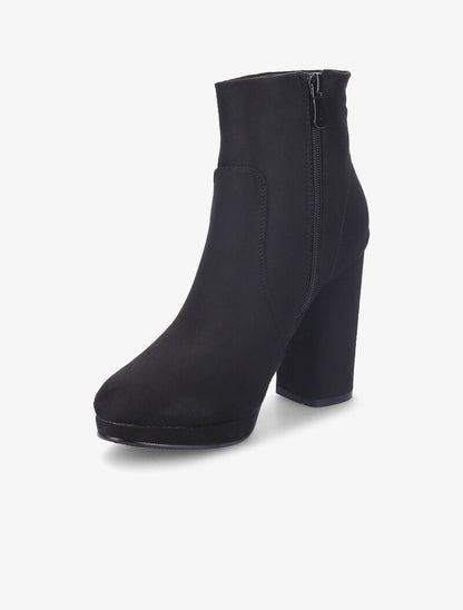 Bottines en suédine à talon haut - Noir - 3