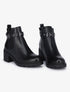 Bottines casual à bride décorative - Noir - 1