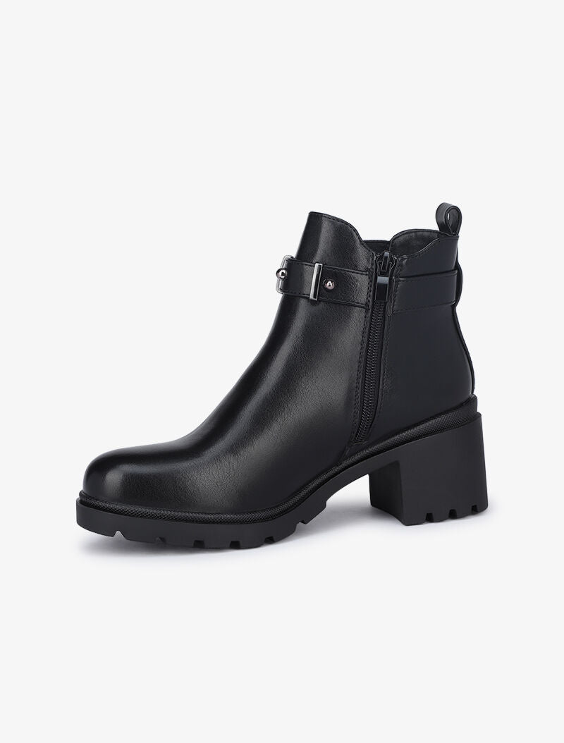Bottines casual à bride décorative - Noir - 4