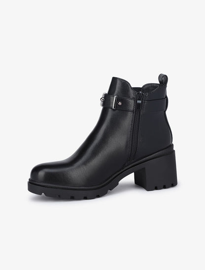Bottines casual à bride décorative - Noir - 4