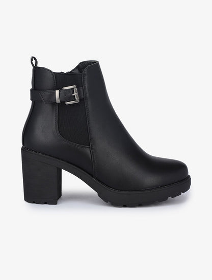 Bottines à talons gomme - Noir - 1